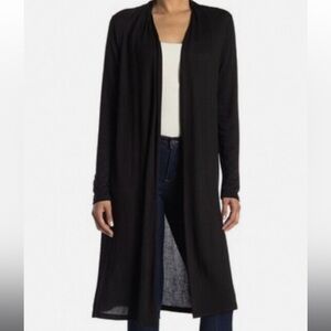 NWT H HALSTON Women’s Solid Knit Open Lightweight Cardigan, Black Size S